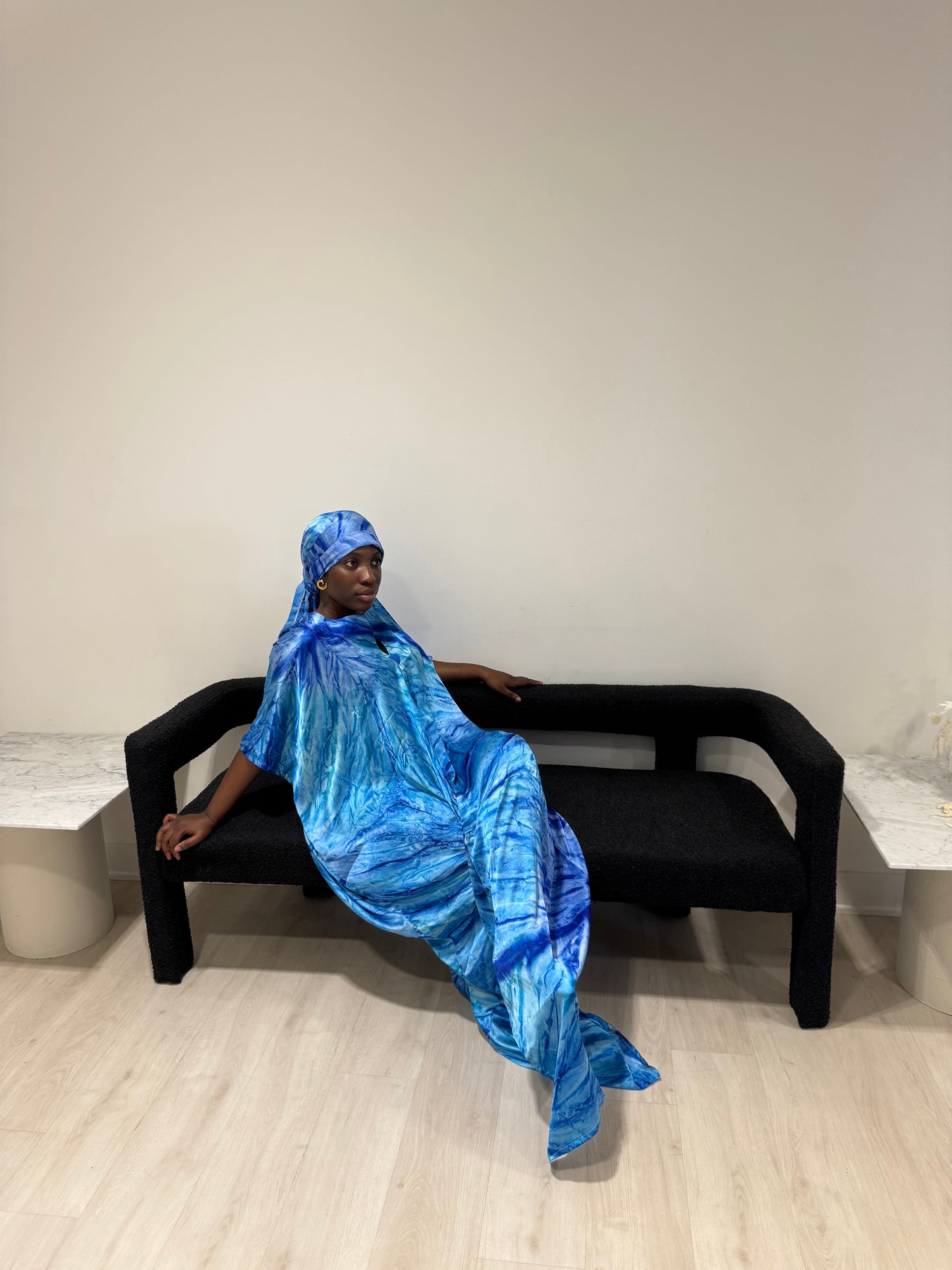 Boubou en soie "ombré" avec boutons