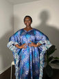 Boubou en soie avec froufrous